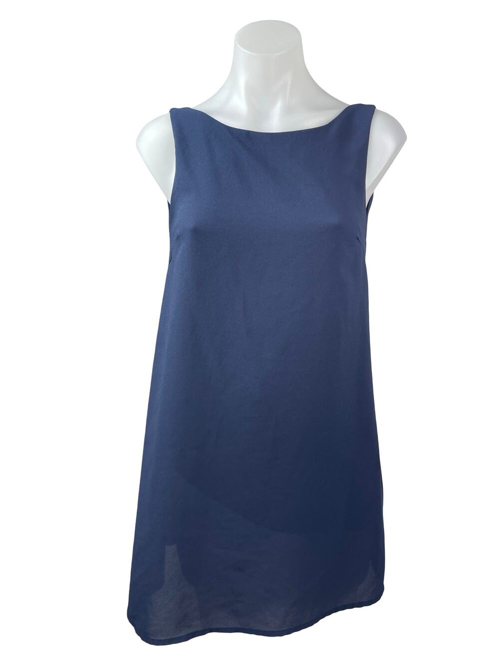 Tobi Women's Navy Blue Sleeveless Open Back Backless Tank A Line Mini Dress XS